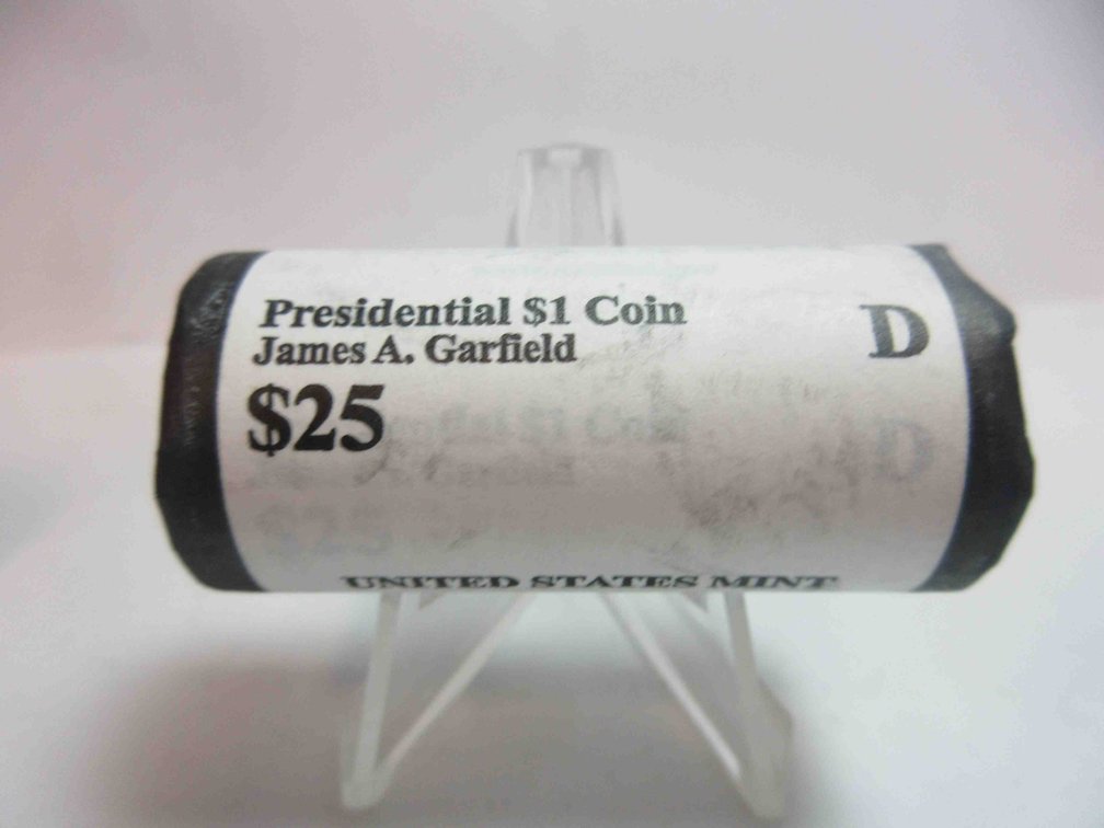Uncirculated roll of 2011-D James Garfield dollar coins