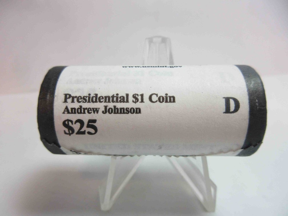 Uncirculated roll of 2011-D Andrew Johnson dollar coins