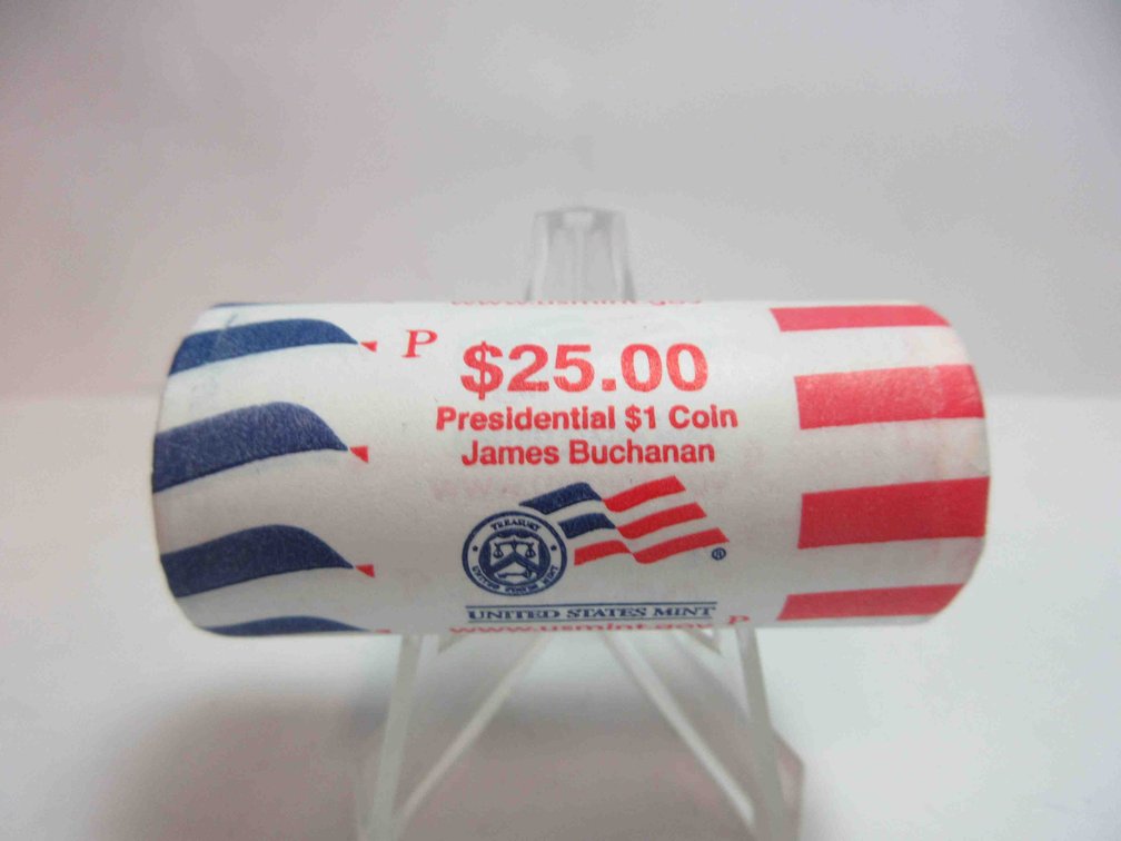 Uncirculated roll of 2010-P James Buchanon dollar coins