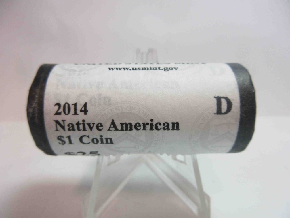 Uncirculated roll of 2014-D Native American dollar coins