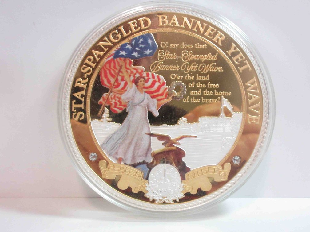 American Mint "Star-Spangled Banner Yet Wave" jumbo Star-Spangled Banner coin