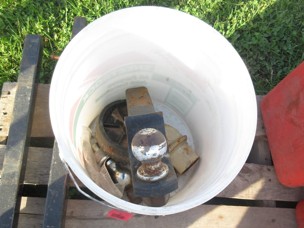Plastic pail with contents