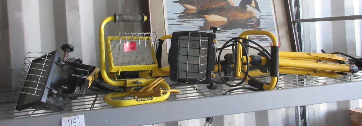 (2) Stanley work lights