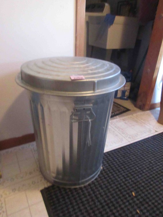 Galvanized garbage can with lid