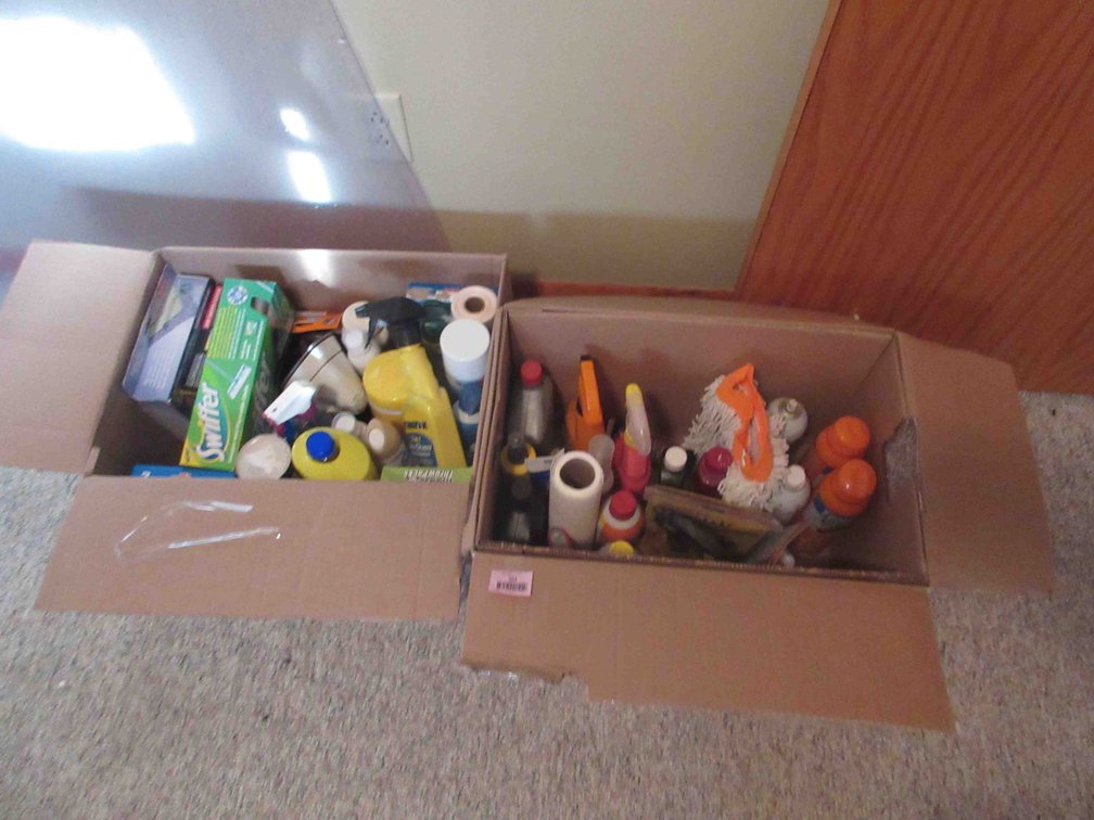 (2) Boxes of cleaners and  household chemicals