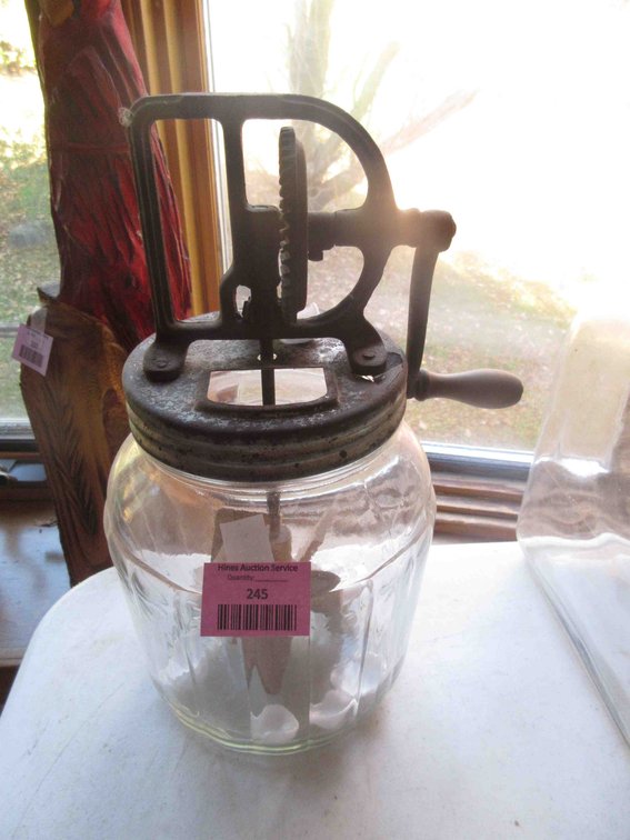 Antique hand crank butter churn