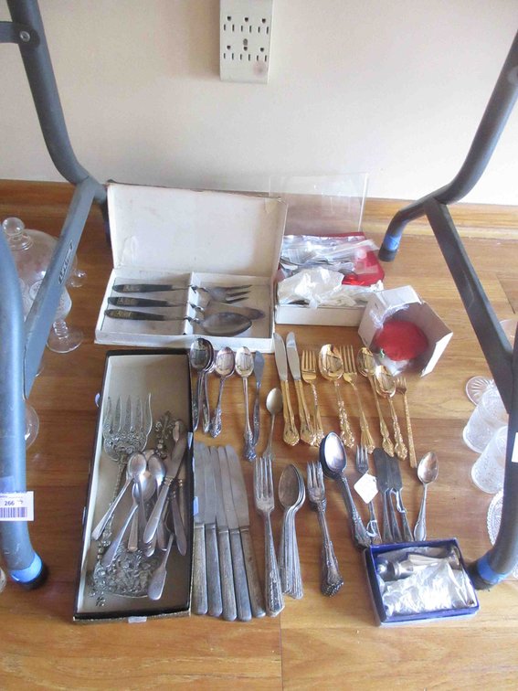 Group of silver-plate flatware