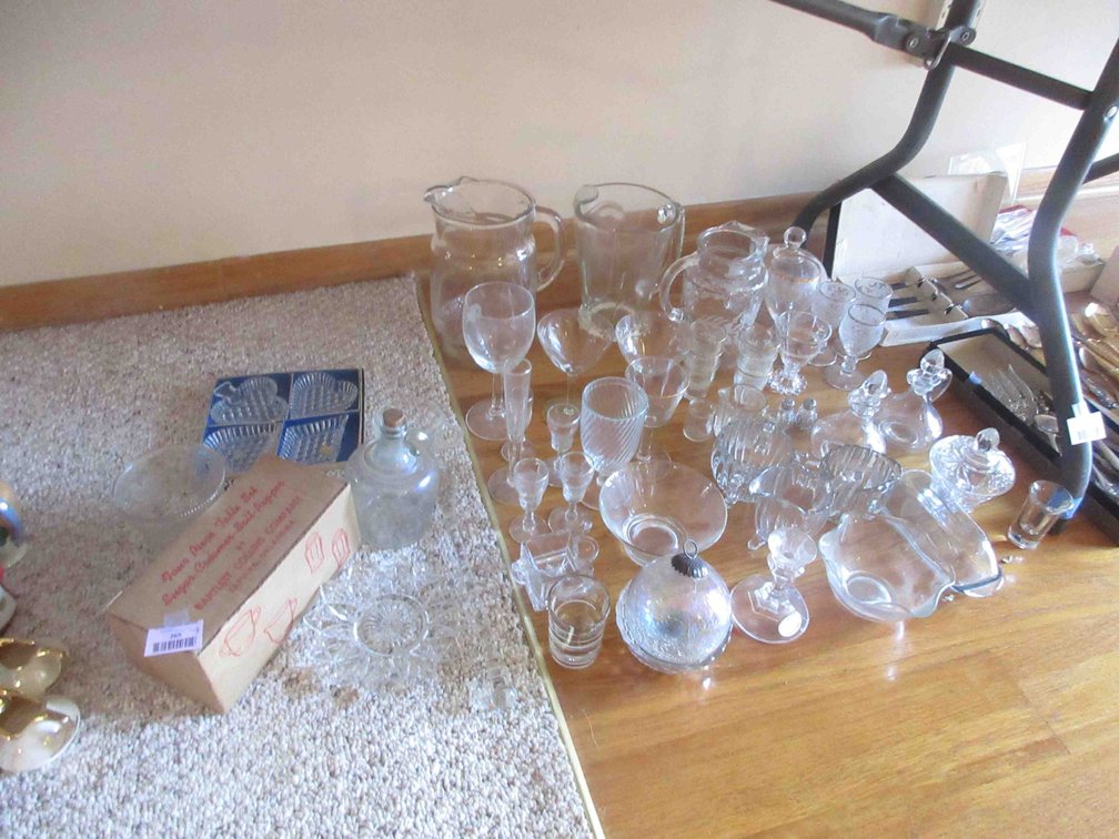 Group of vintage clear glass