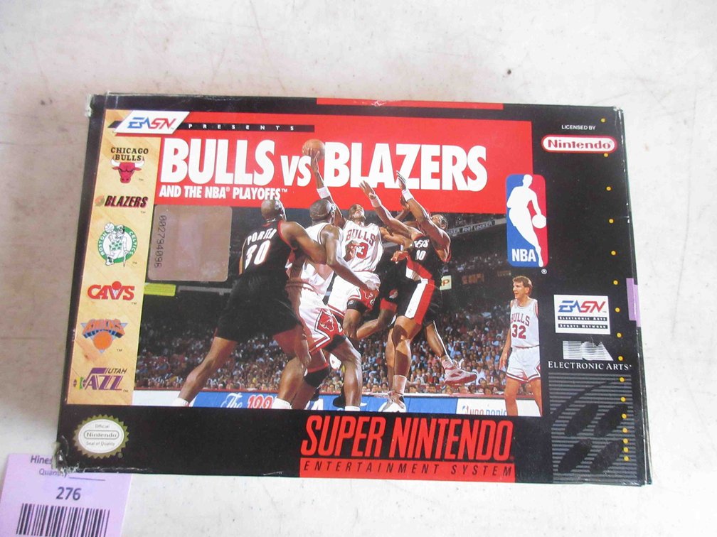 Super Nintendo Bulls vs Blazers and the Playoffs game cartridge