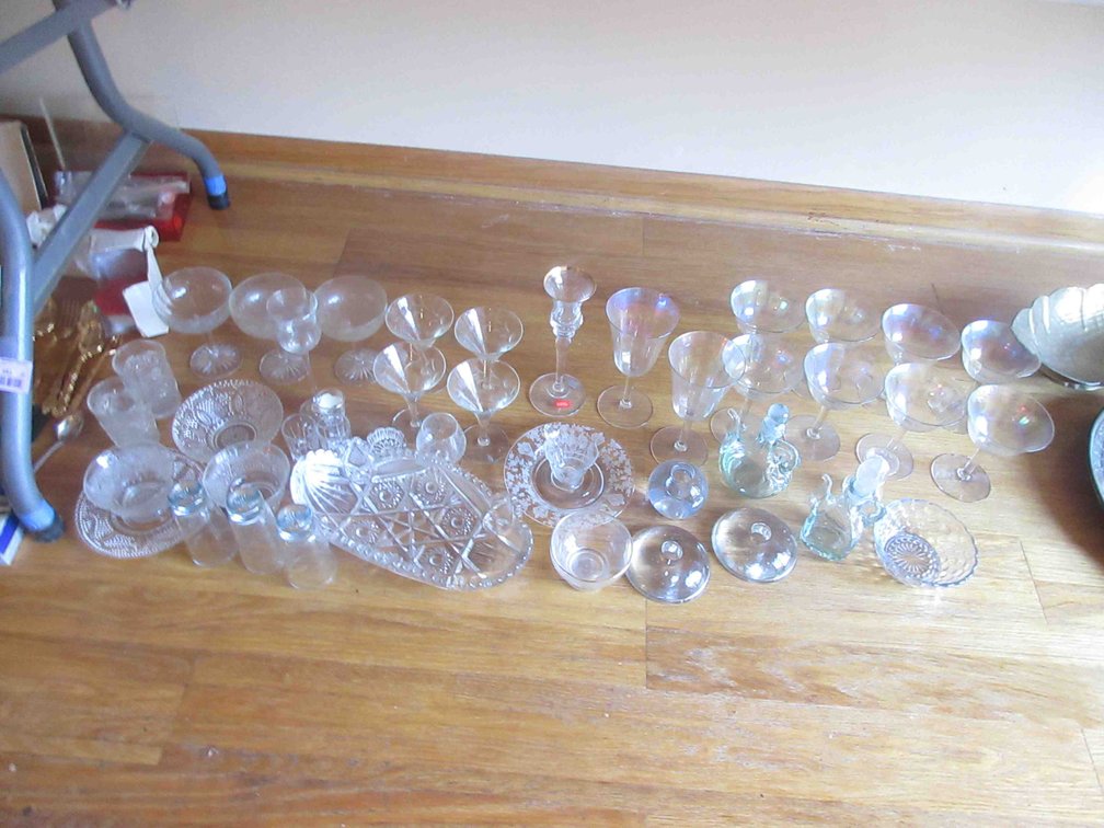 Group of vintage clear glassware