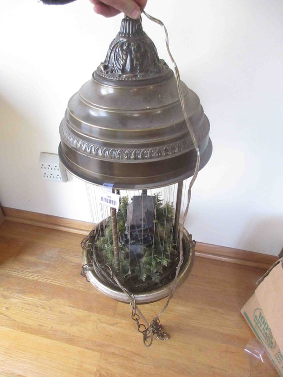 Vintage hanging oil lamp