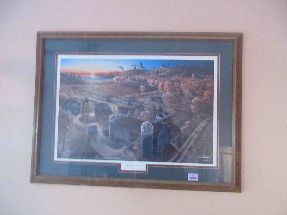 Jim Hansel signed and numbered "Changing Seasons print in frame