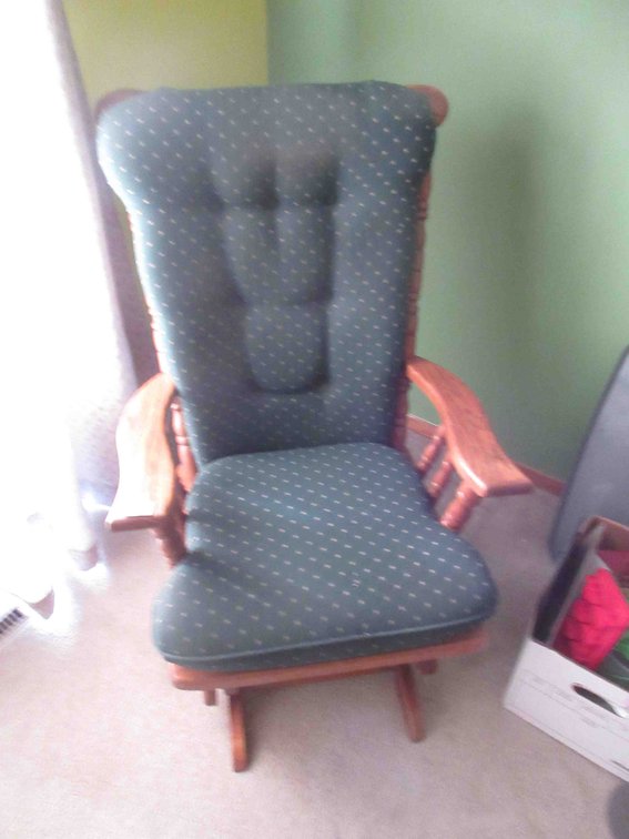 Oak glider rocker