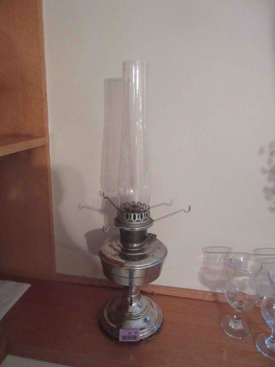 Aladdin model 12 oil lamp with chimney