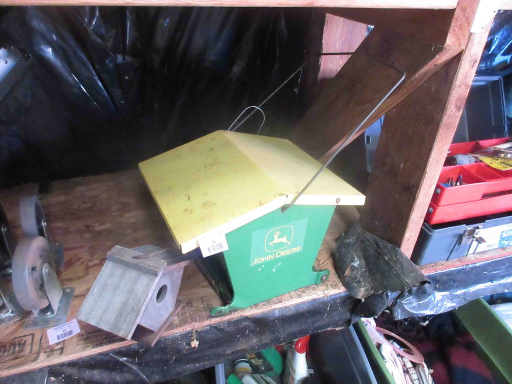 John Deere bird feeder and wood birdhouse