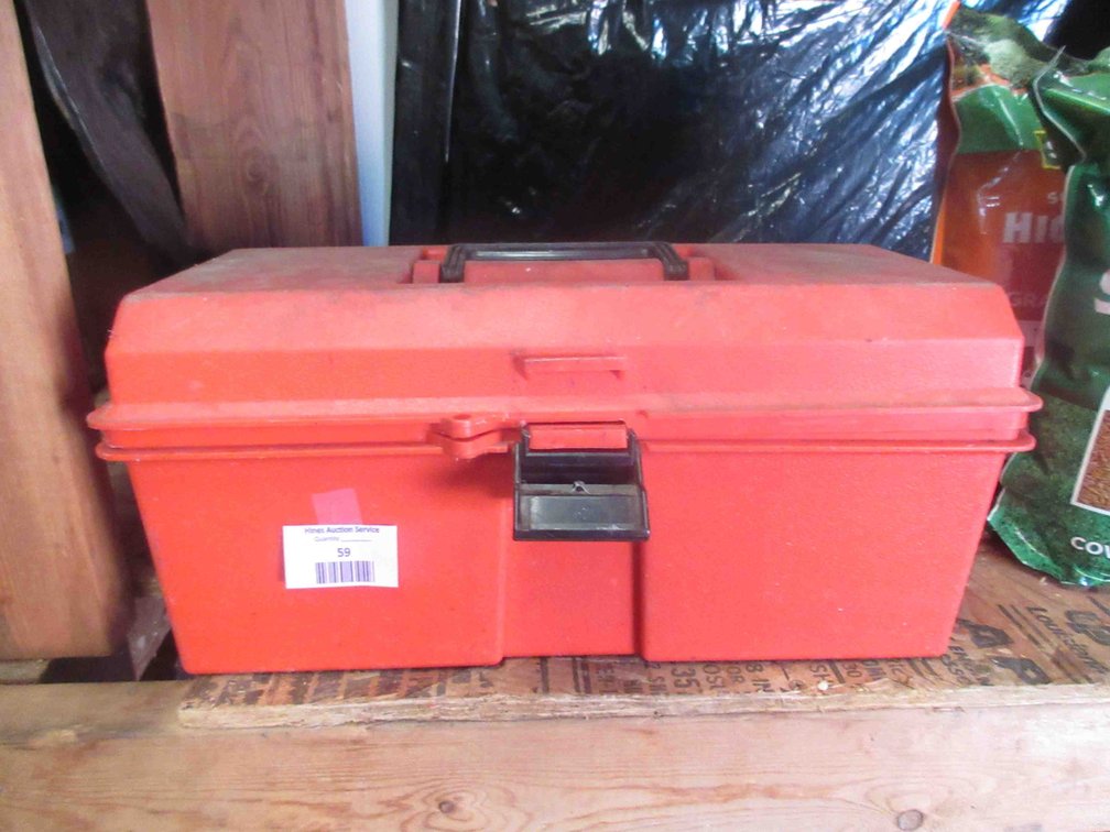 16" Plastic tool box with contents
