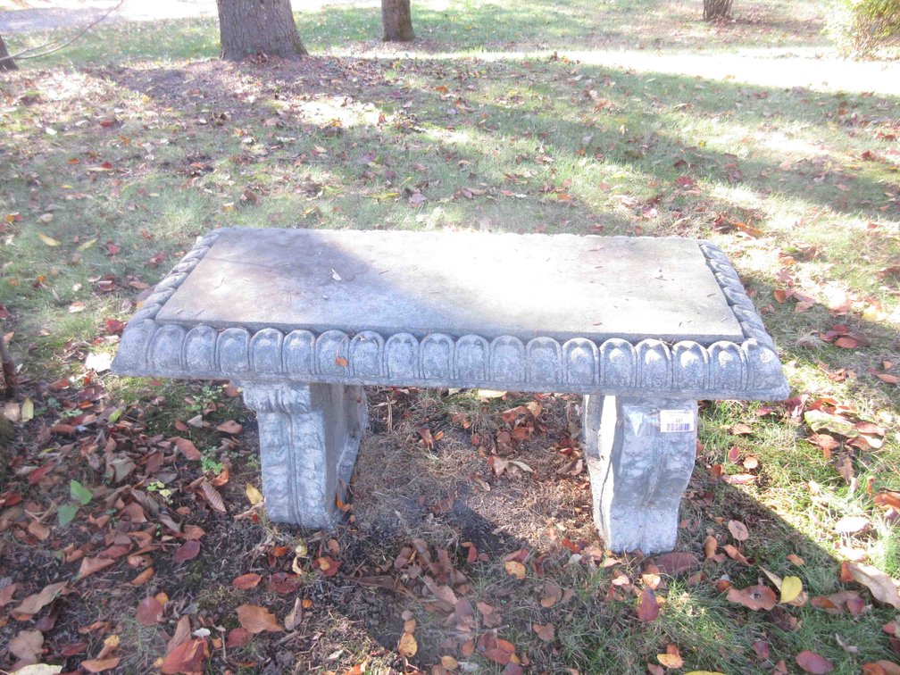 Cement 3-piece garden bench