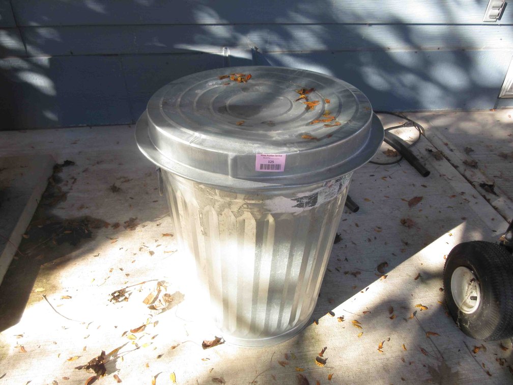 Galvanized garbage can with lid