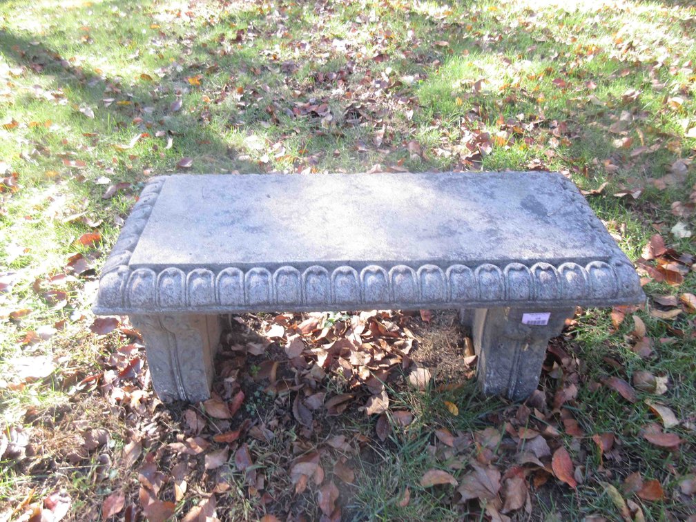 Cement 3-piece garden bench