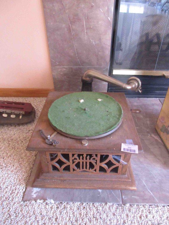 Antique table top record player