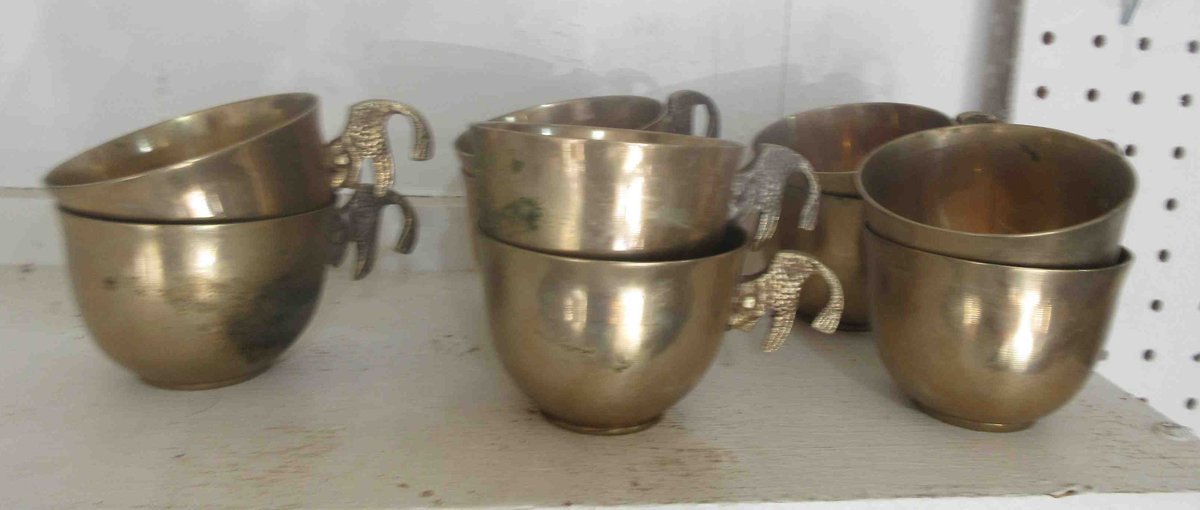 (10) Brass cups