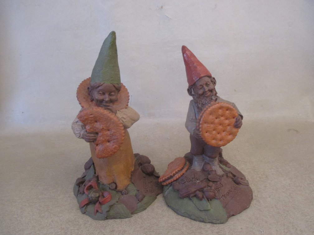 (2) Clark Gnome with cookie figurines