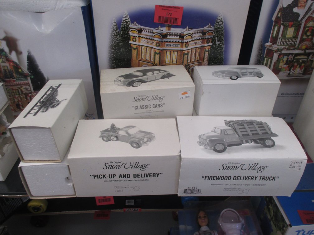 (6) Department 56 Snow Village accessories