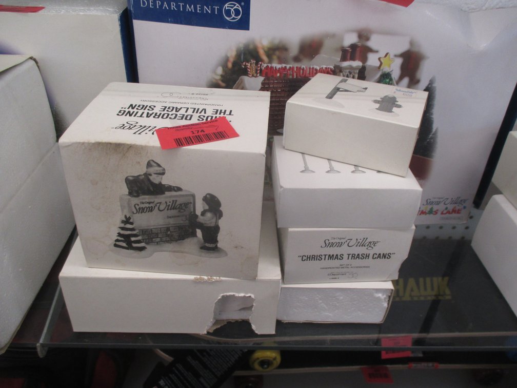 (6) Department 56 Snow Village accessories