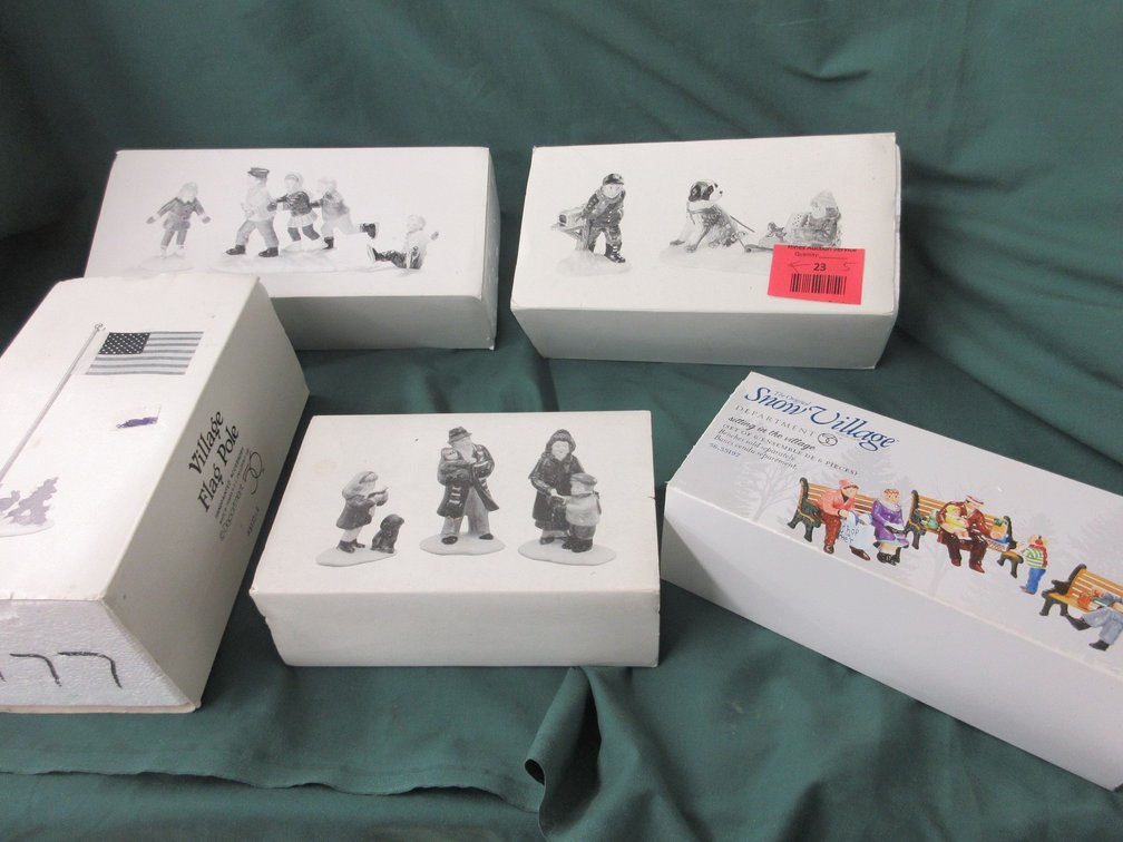 (5) Department 56 Snow Village figurine sets