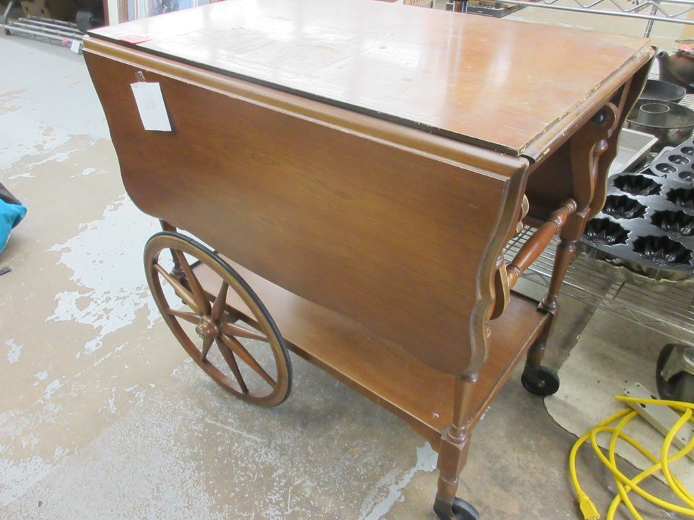 Vintage wood tea cart