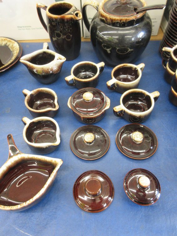 Group of Pfaltzgraff brown drip stoneware