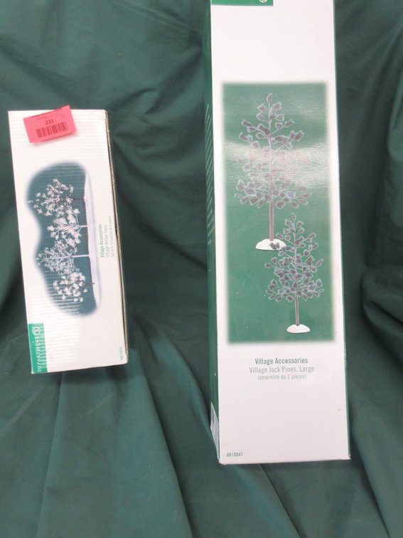 (2) Department 56 Snow Village tree sets
