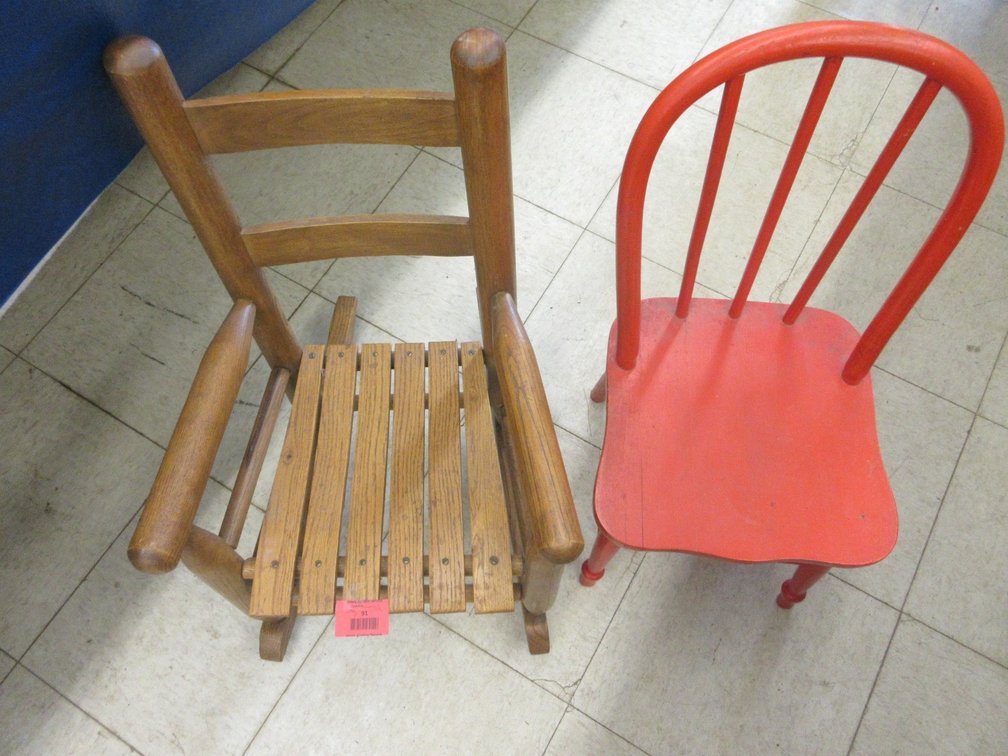 (2) Child's wooden chairs