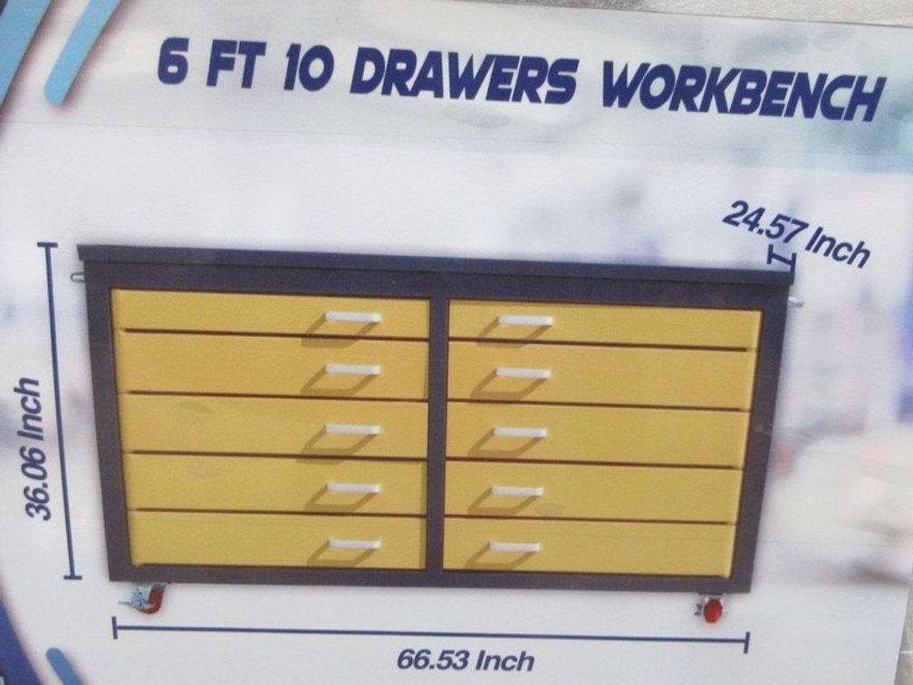 10-Drawer steel workbench