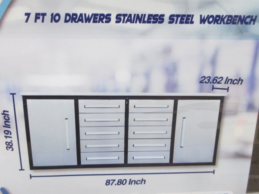 10-Drawer stainless steel workbench
