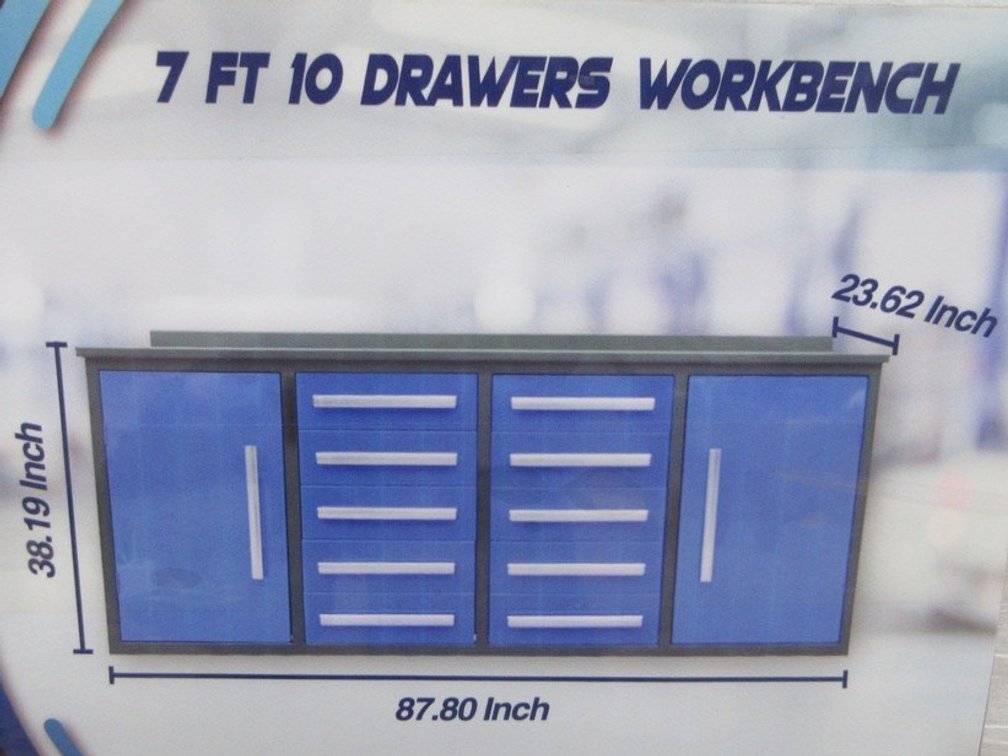 10-Drawer steel workbench