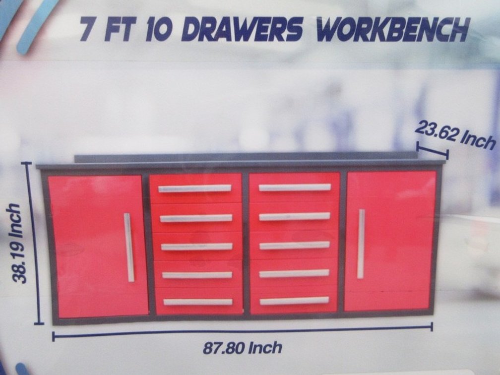10-Drawer steel workbench
