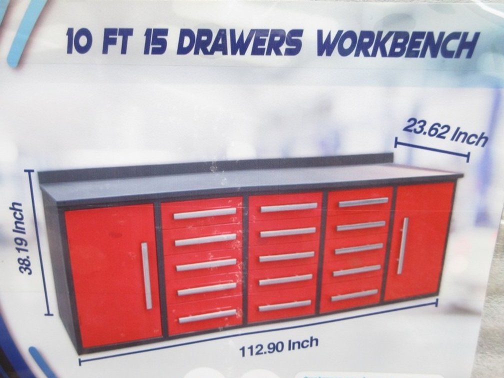15-Drawer steel workbench