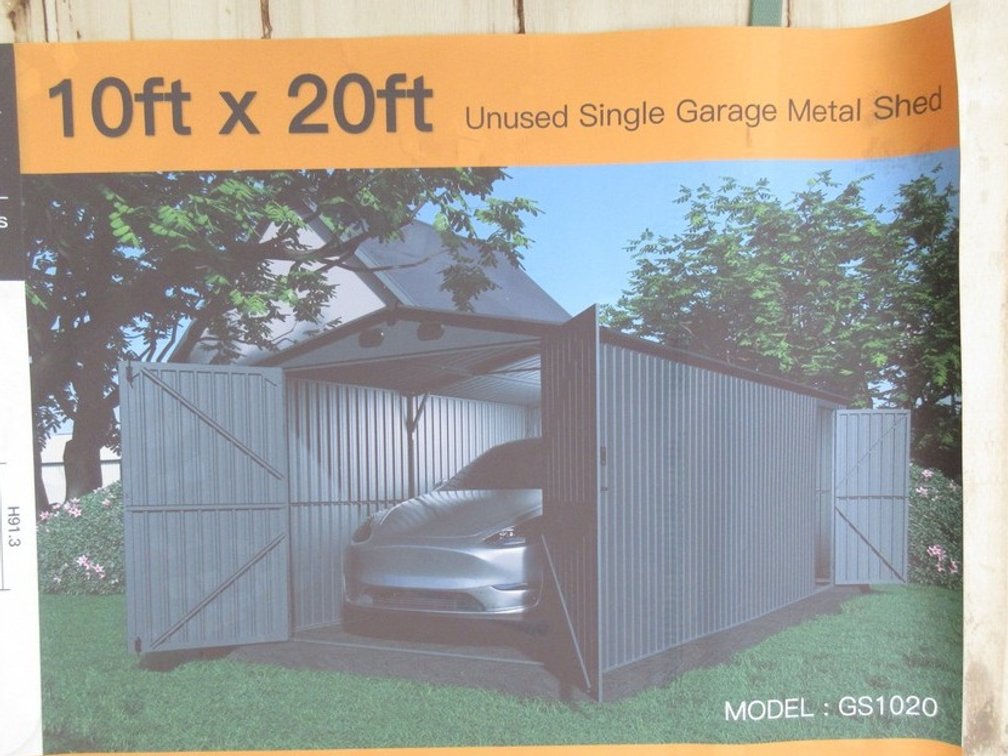 Single garage metal shed 10ft x 20ft