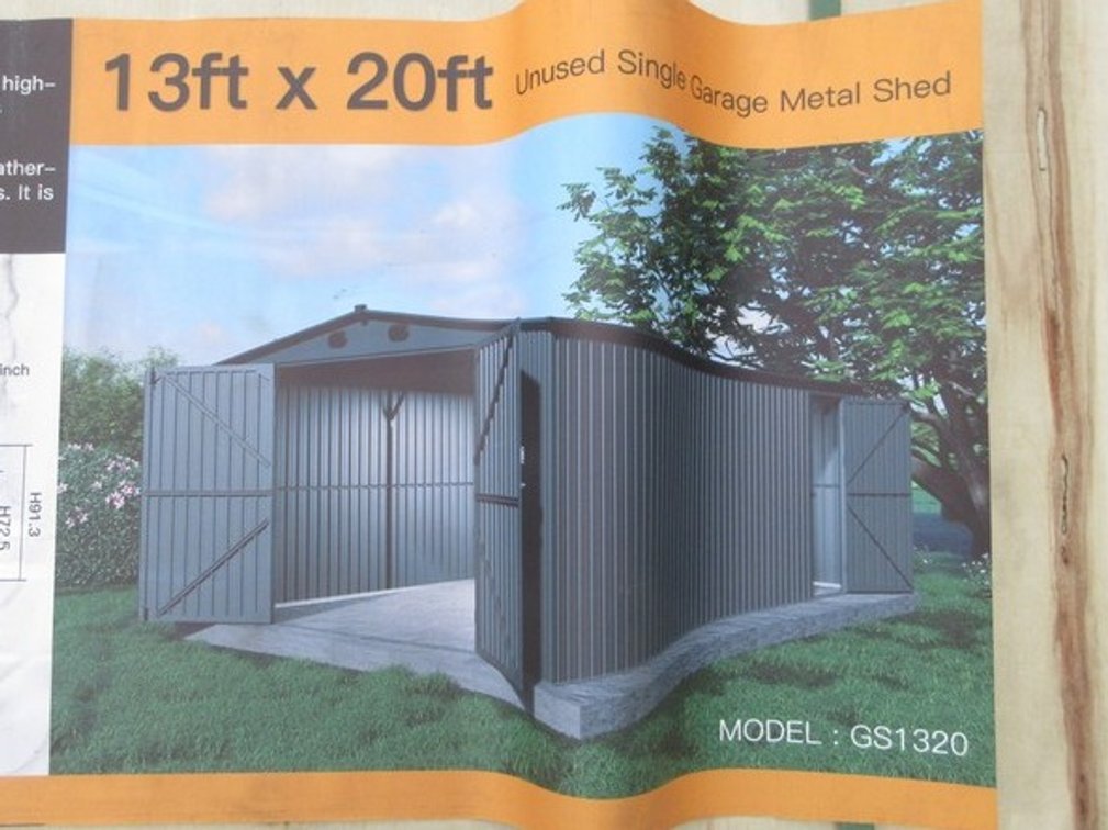 Single garage metal shed 13ft x 20ft