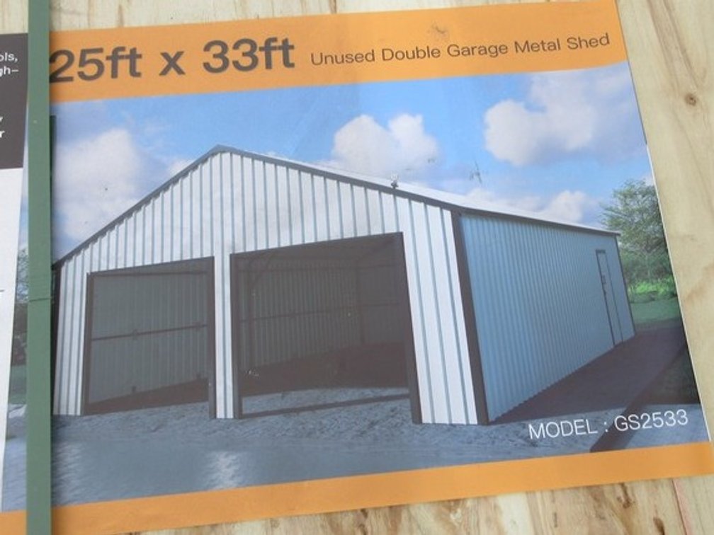 Double garage metal shed 25ft x 33ft 