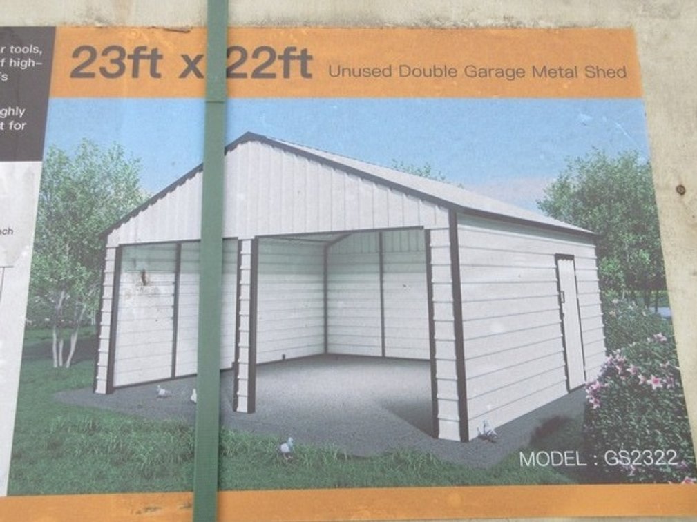 Double garage metal shed 23ft x 22ft 
