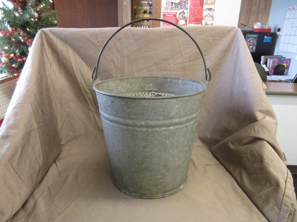 Galvanized minnow bucket