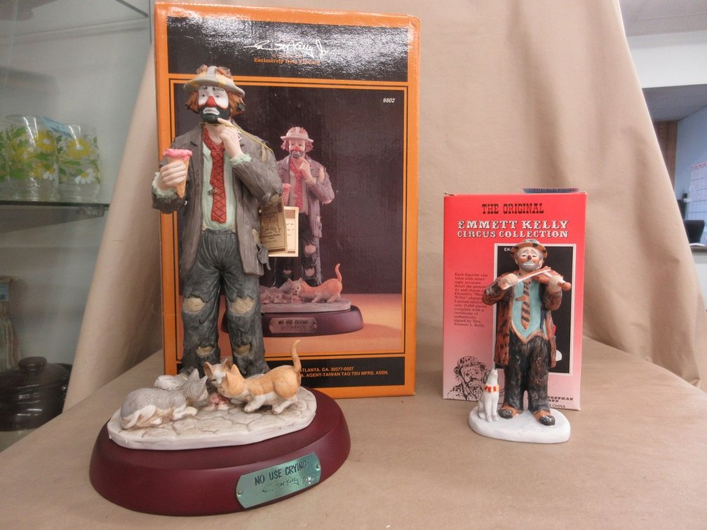 (2) Emmett Kelly porcelain figurines