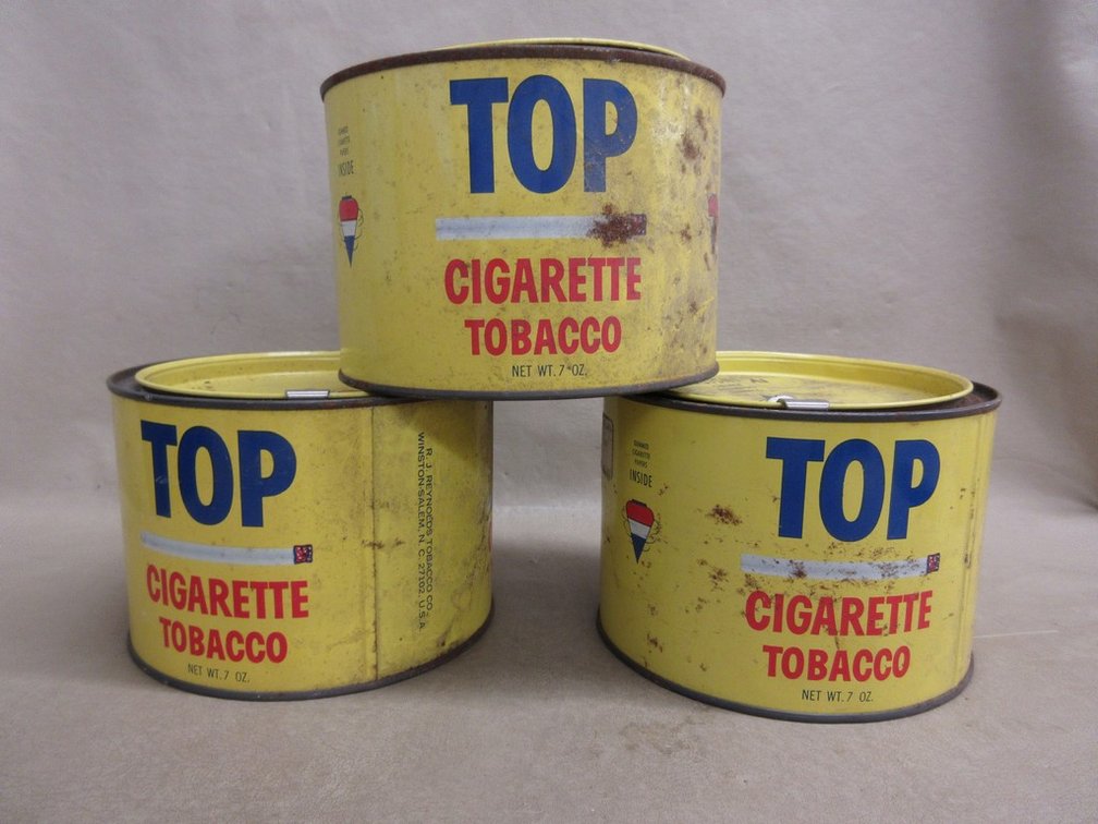 (3) Top Cigarette Tobacco tins with lids