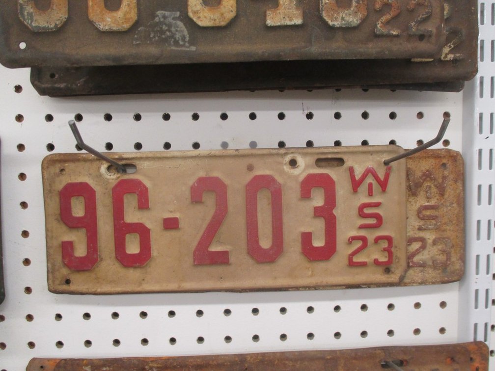 (2) 1923 Wisconsin license plates