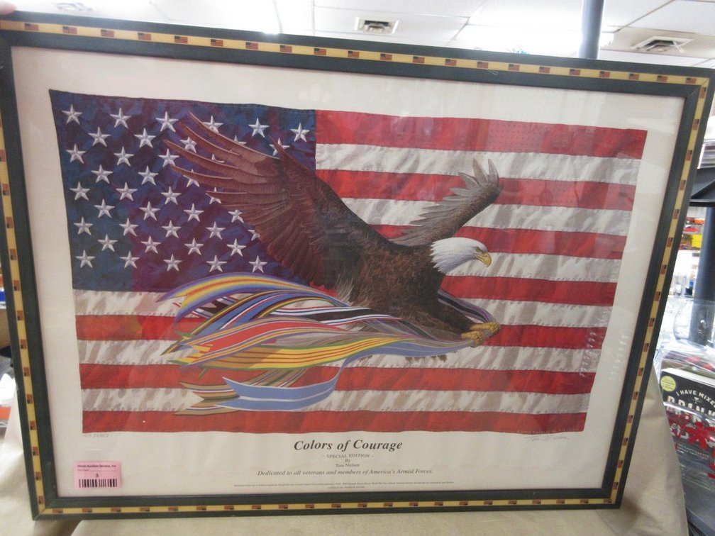 Signed, numbered and framed Tom Nielson "Colors Of Courage" print