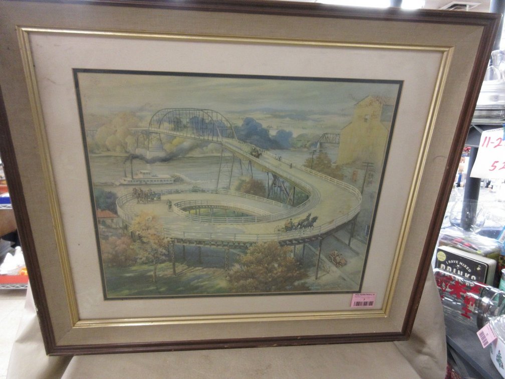 Hastings Spiral Bridge framed print
