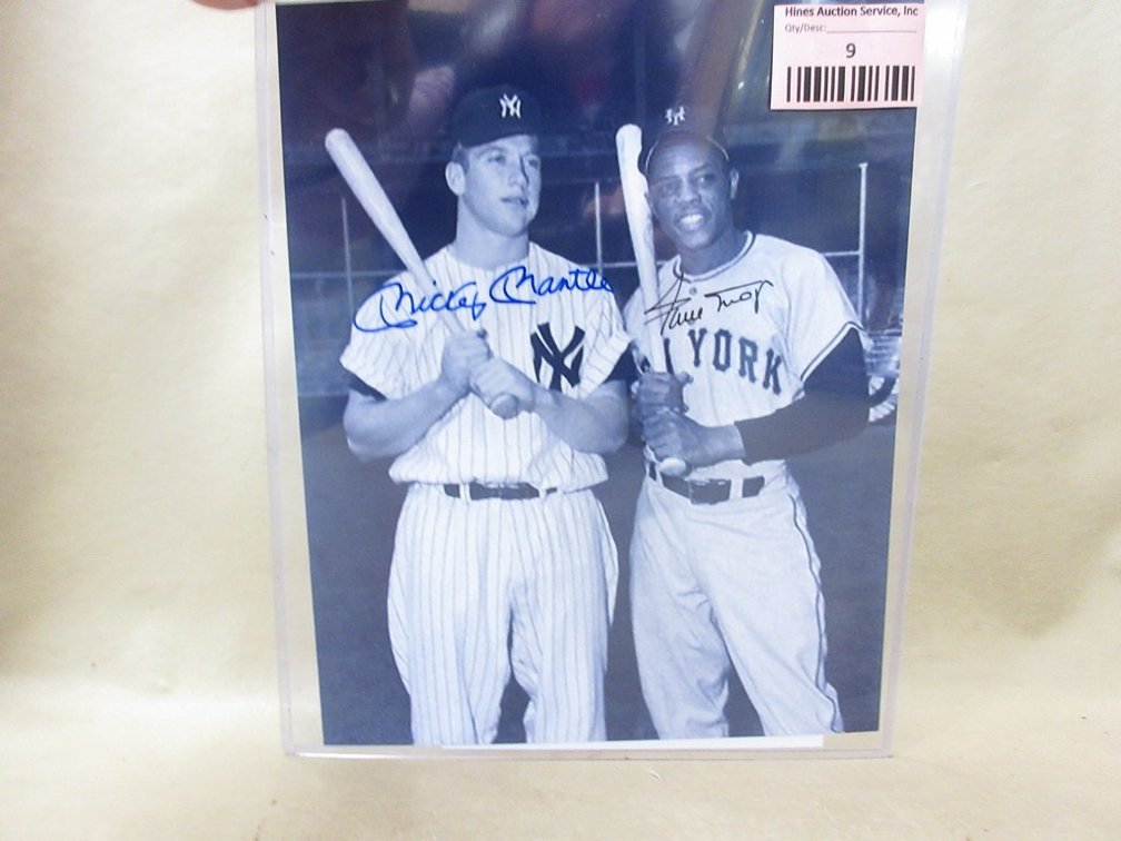 Autographed Willie Mays and Mickey Mantle photograph