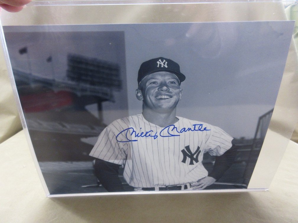 Autographed Mickey Mantle photograph
